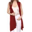 Sleeveless Draped Open Front Lightweight Cardigan