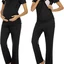Ekouaer Maternity Nursing Pajama Set