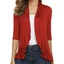 Open Front Cardigan 3/4 Sleeve