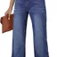 Wide leg blue jean