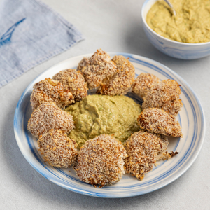 https://www.goodchefbadchef.com.au/recipes/baked-tempura-cauliflower-with-pea-avocado-dip