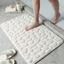 Memory Foam Embossed Velvet Carpet Bathroom Living Room Non-Slip Mat Cobblestone Floor Mat