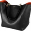 Large capacity black totebag