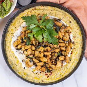 https://www.goodchefbadchef.com.au/recipes/zucchini-baba-ganoush-with-crispy-herb-beans